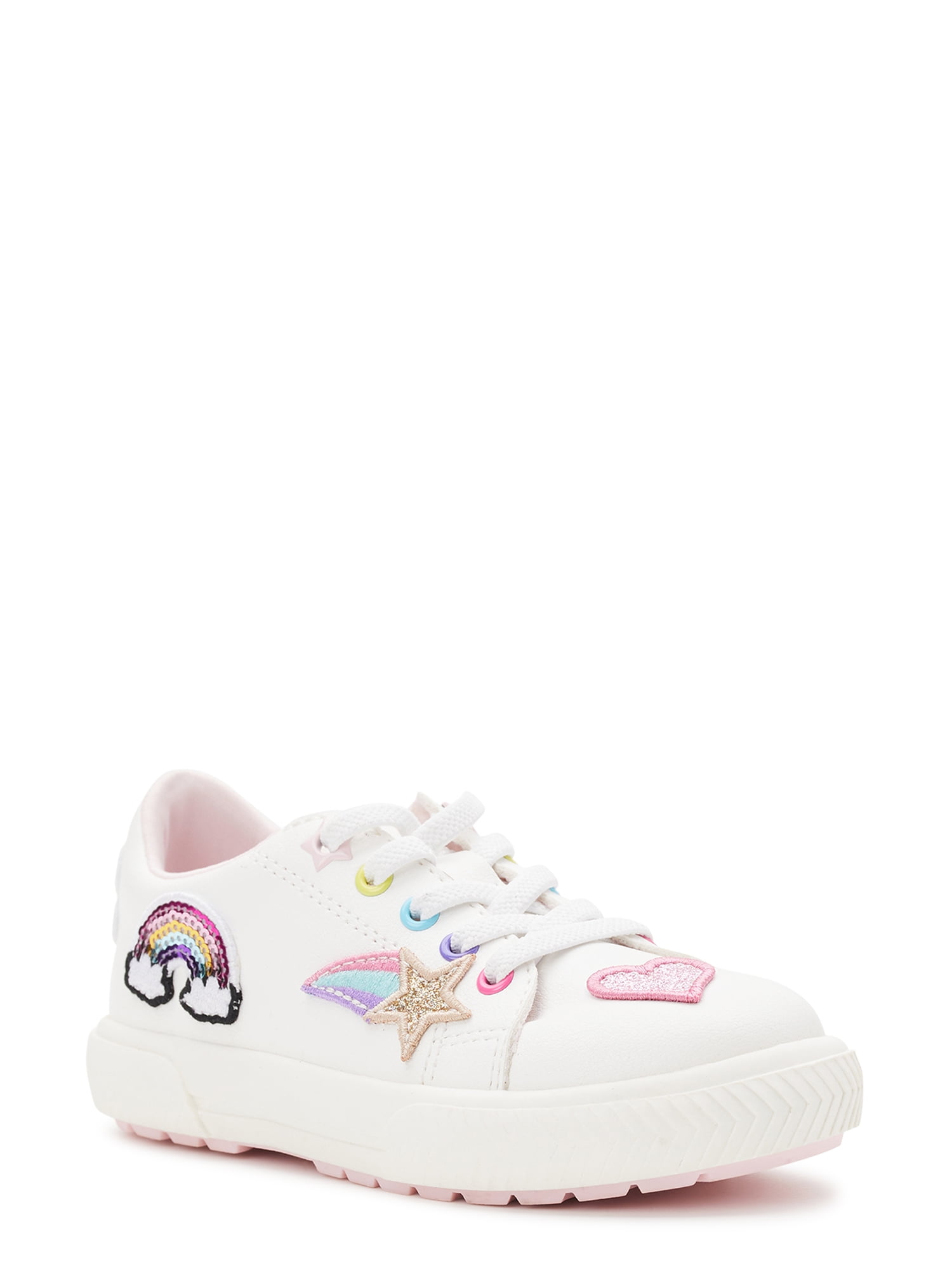 Wonder Nation Toddler Girls Low Court Sneakers with Patches