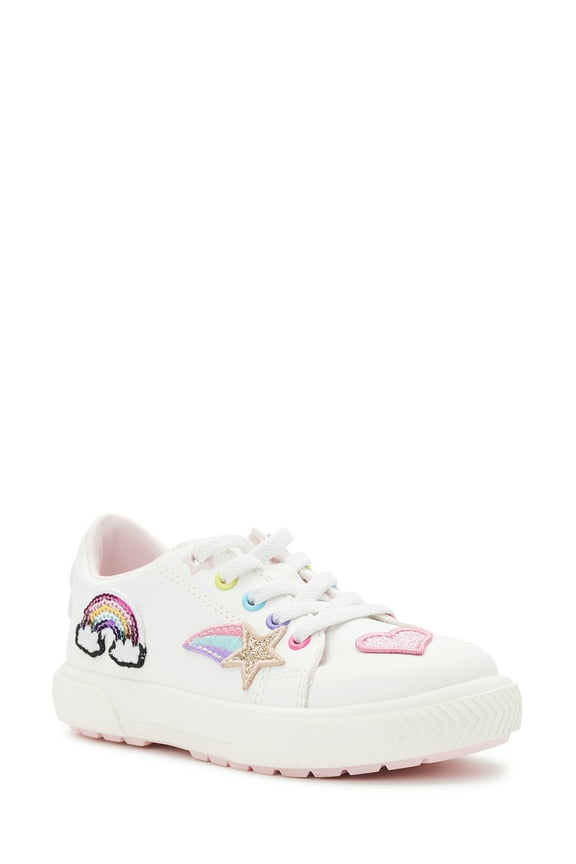 Toddler Girls Low Court Sneakers with Patches