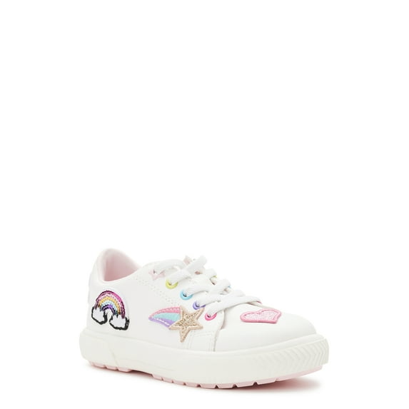Wonder Nation Toddler Girls Low Court Sneakers with Patches
