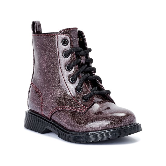 Wonder Nation Toddler Girl Patent Lace-up Fashion Boot - Walmart.com