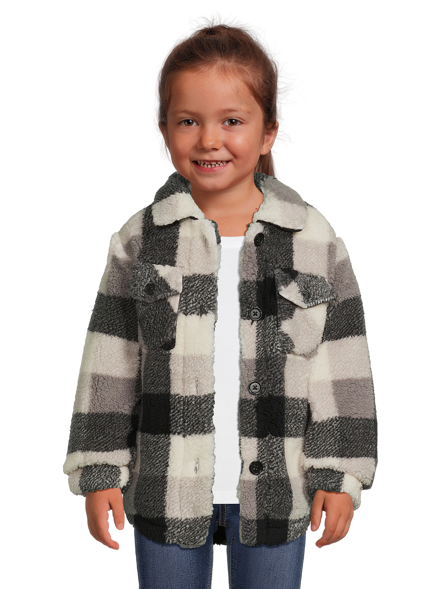 Find Your Perfect Wonder Nation Toddler Girl Plaid Shacket, Sizes 12M ...