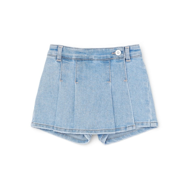 Wonder Nation Toddler Girl Pleated Denim Skirt Sizes 12 Months 5T Walmart