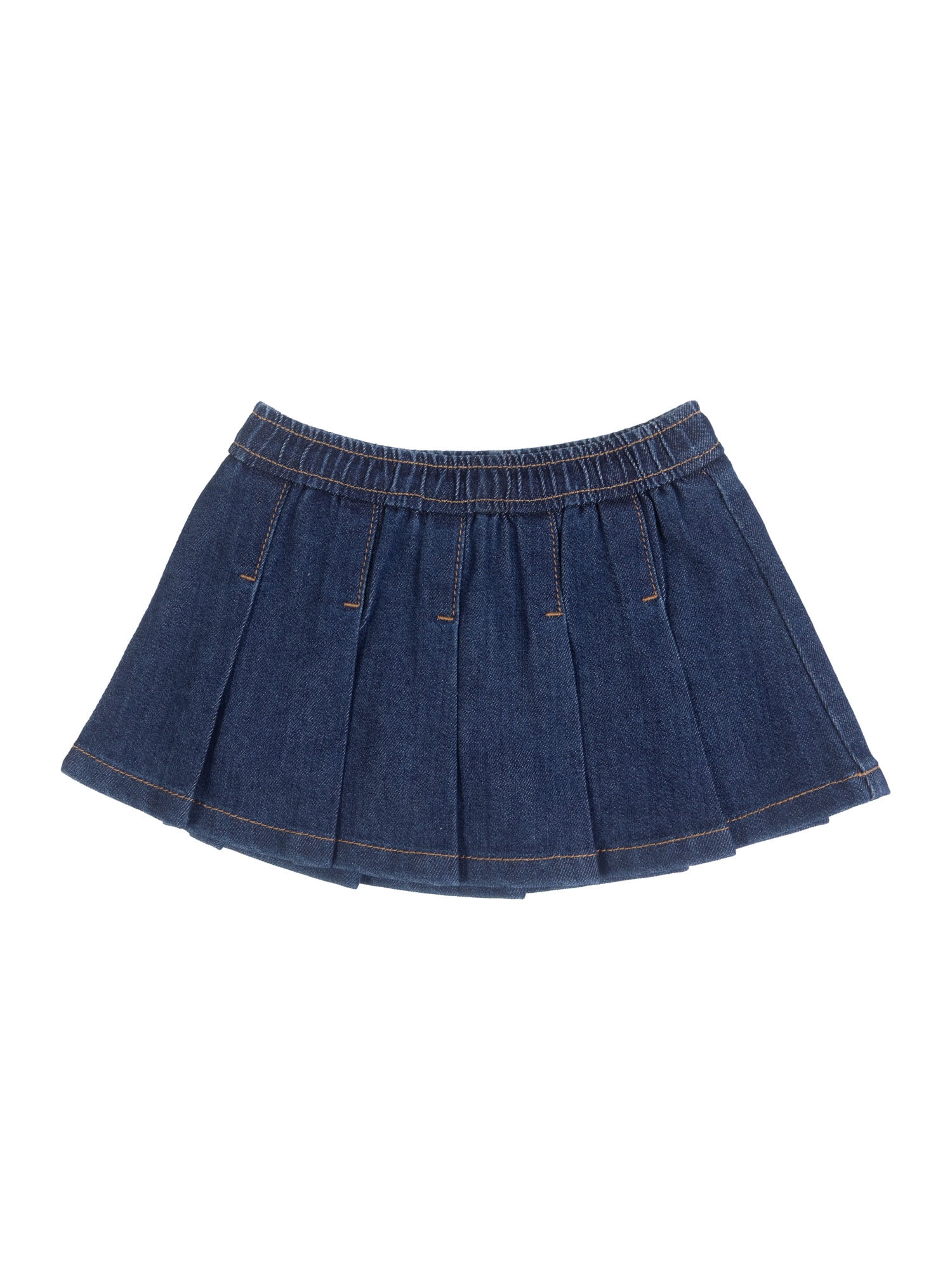 Wonder Nation Toddler Girl Pleated Denim Skort, Sizes 12M-5T