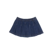 Wonder Nation Toddler Girl Pleated Denim Skort, Sizes 12M-5T