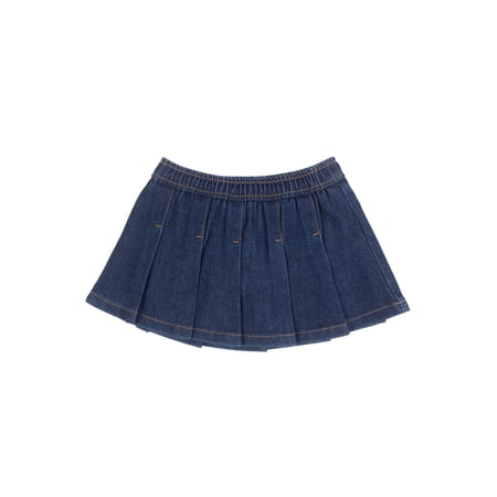 Wonder Nation Toddler Girl Pleated Denim Skort, Sizes 12M-5T