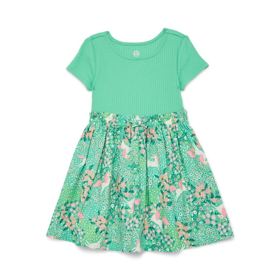 Wonder Nation Toddler Girls Poplin Dress, Sizes 12M-5T