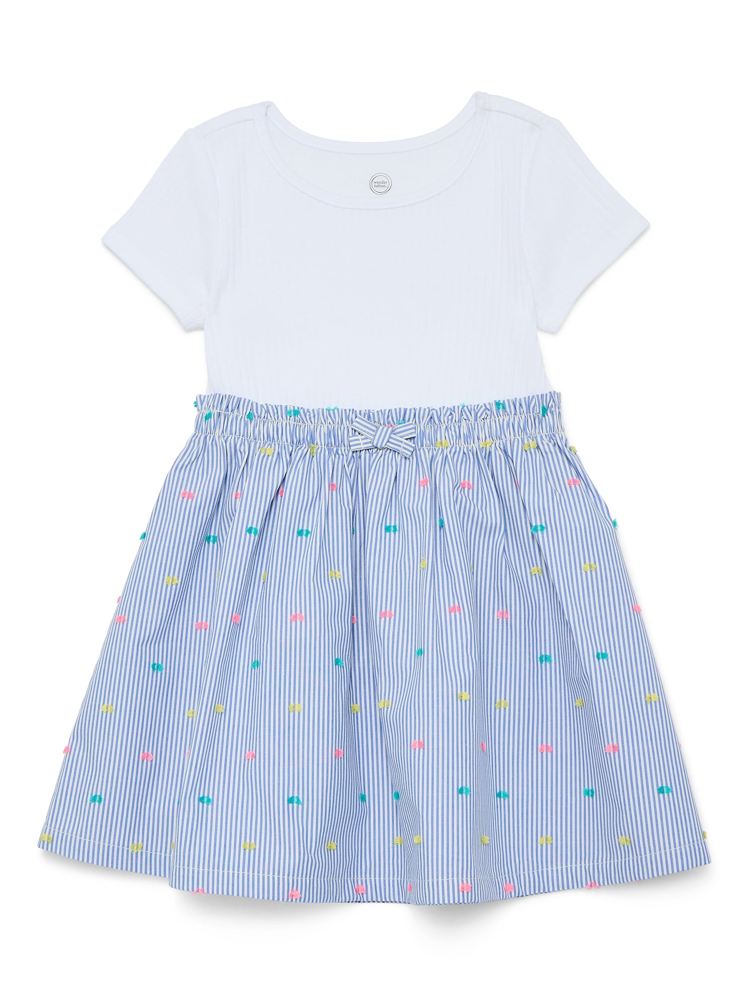 Wonder Nation Toddler Girls Poplin Dress, Sizes 12M-5T
