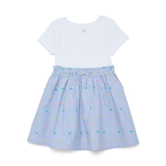 Wonder Nation Toddler Girls Poplin Dress, Sizes 12M-5T
