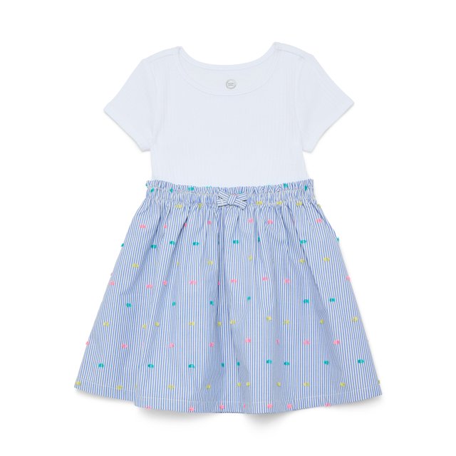 Wonder Nation Toddler Girls Poplin Dress, Sizes 12M-5T
