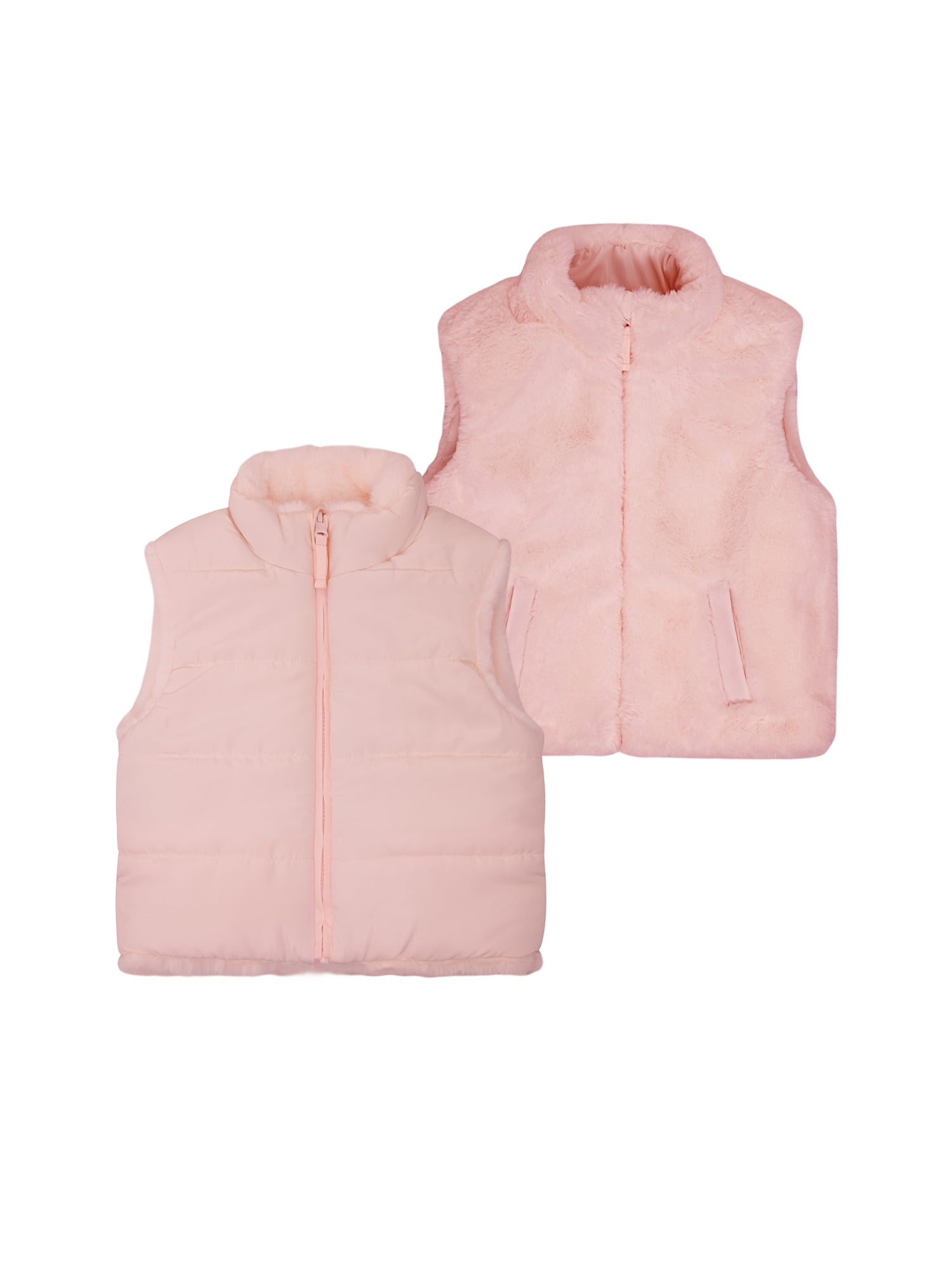 Wonder Nation Toddler Girl Reversible Faux Fur Vest, Sizes 12M-5T