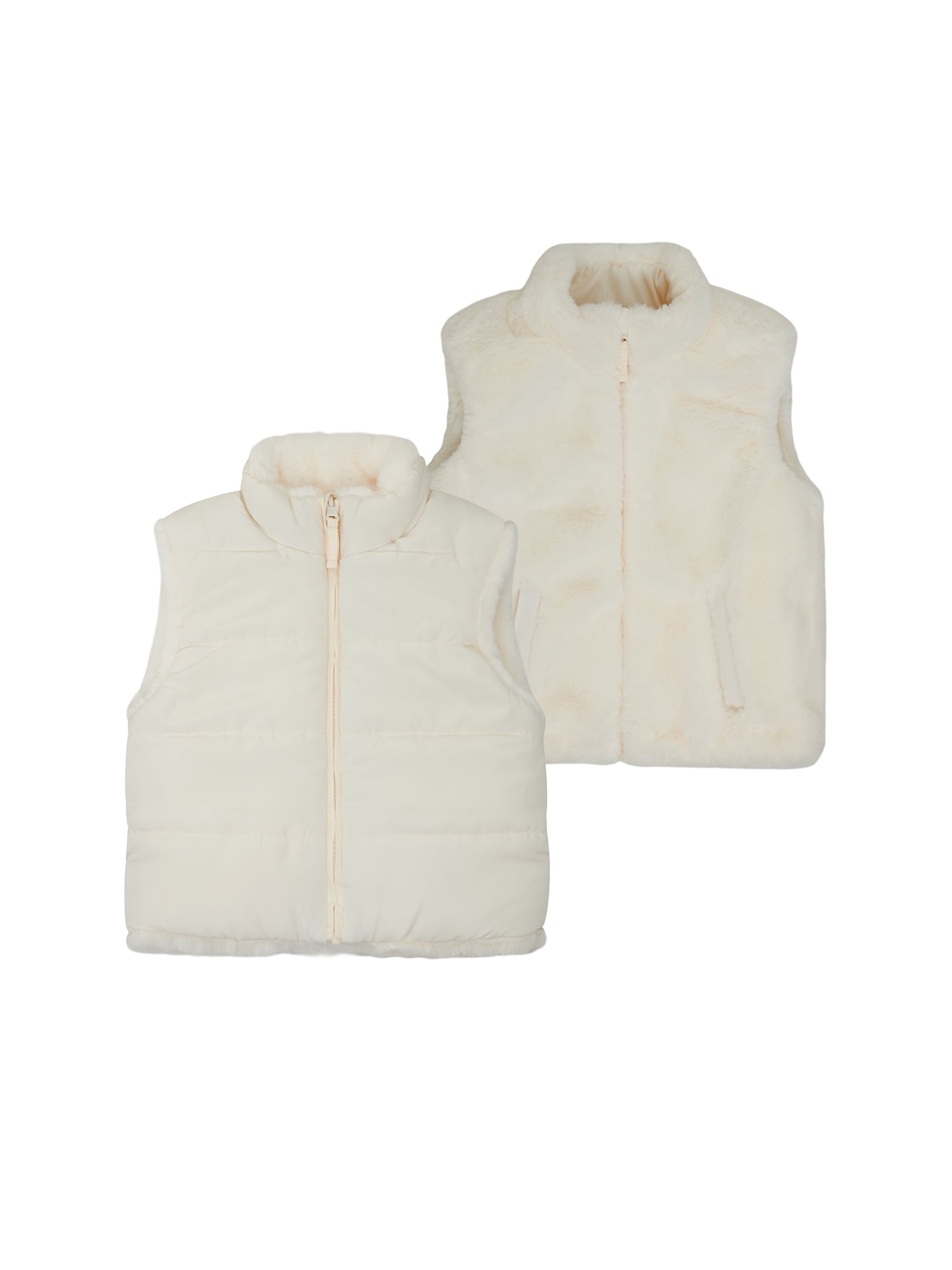 Wonder Nation Toddler Girl Reversible Faux Fur Vest, Sizes 12M-5T