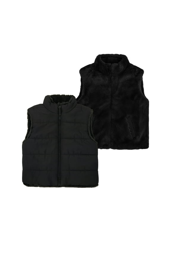 Toddler Girl Reversible Faux Fur Vest, Sizes 12M-5T