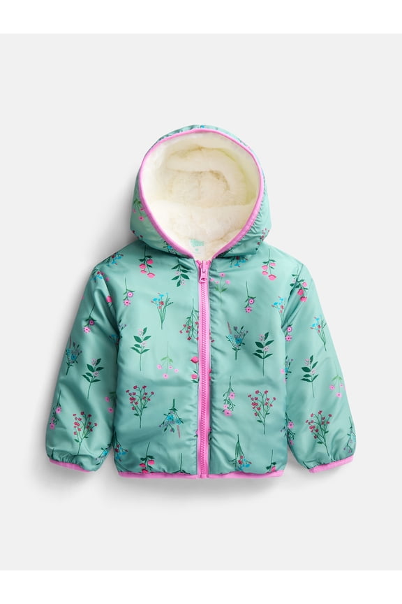 Toddler Girls Reversible Faux Fur Jacket, Sizes 12M-5T