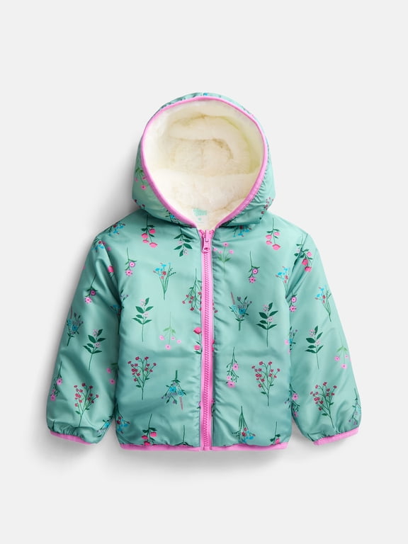 Toddler Girls Reversible Faux Fur Jacket, Sizes 12M-5T