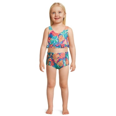 Wonder Nation Toddler Girl Ruffle Bikini Swimsuit, Sizes 12M-5T