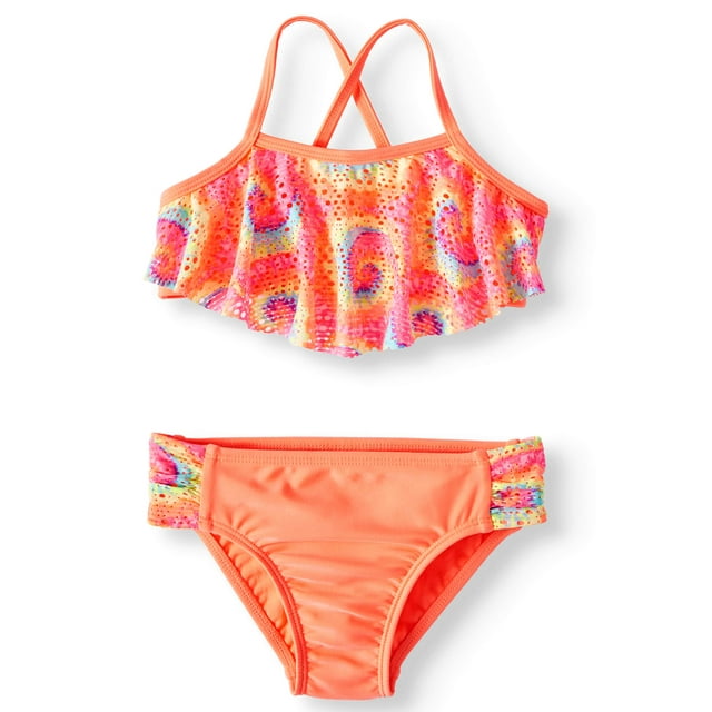 Wonder Nation Toddler Girl Ruffle Bikini Swimsuit - Walmart.com