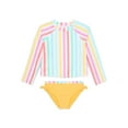 thumbnail image 1 of Wonder Nation Toddler Girl Ruffle Rash Guard Swim Set, Two-Piece, Size 12M-5T, 1 of 3