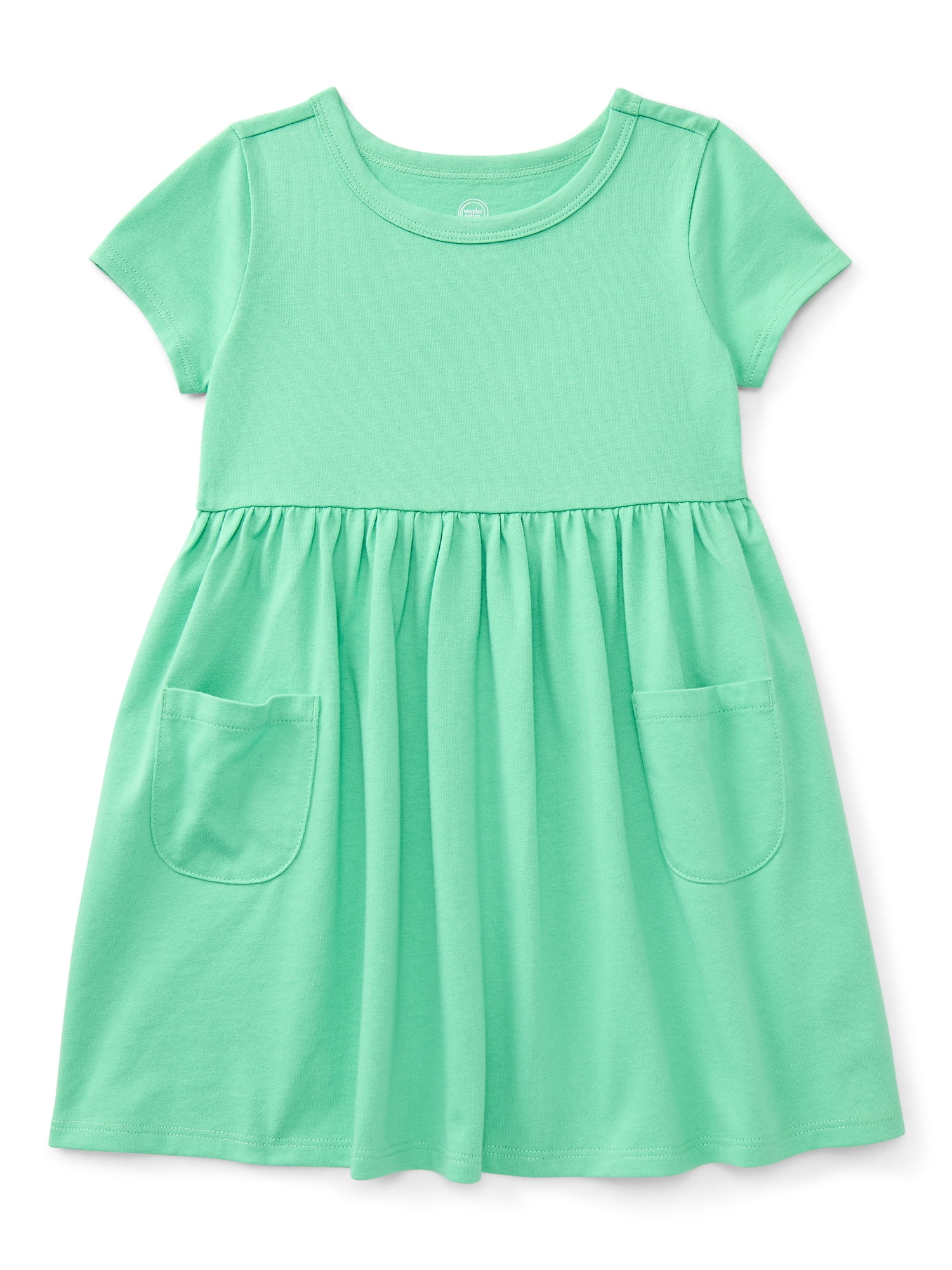 Wonder Nation Toddler Girls Play Dress with Short Sleeves, Sizes 12M-5T