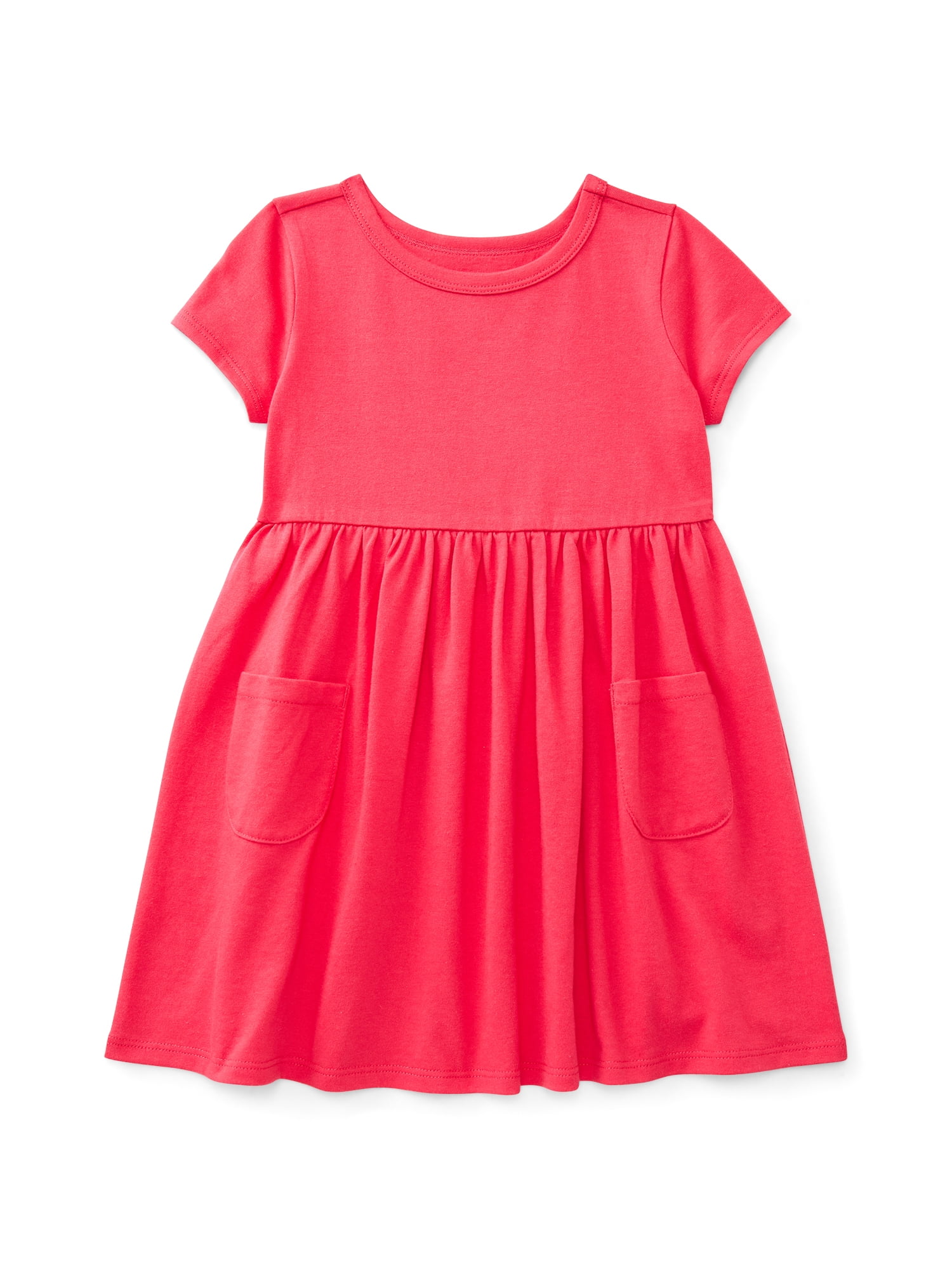 Wonder Nation Toddler Girls Play Dress with Short Sleeves, Sizes 12M-5T