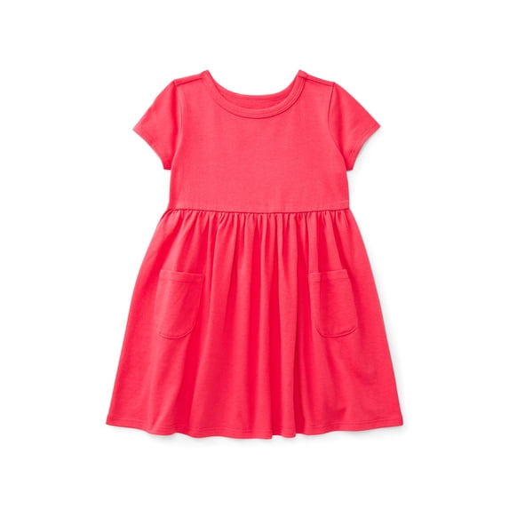 Wonder Nation Toddler Girls Play Dress with Short Sleeves, Sizes 12M-5T