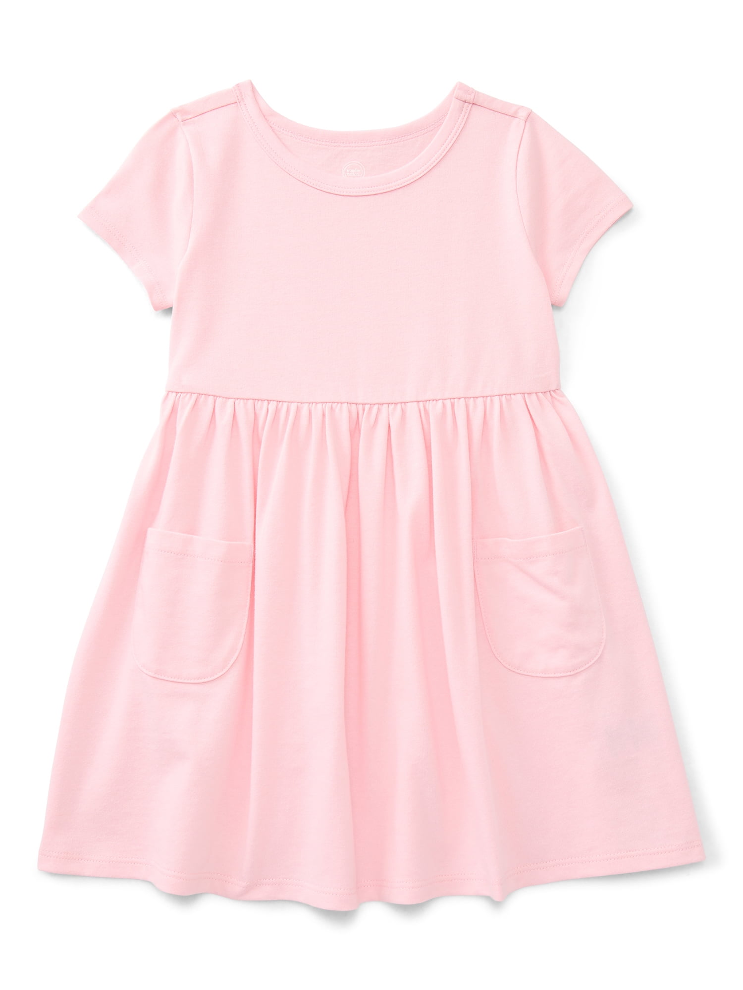 Wonder Nation Toddler Girls Play Dress with Short Sleeves, Sizes 12M-5T