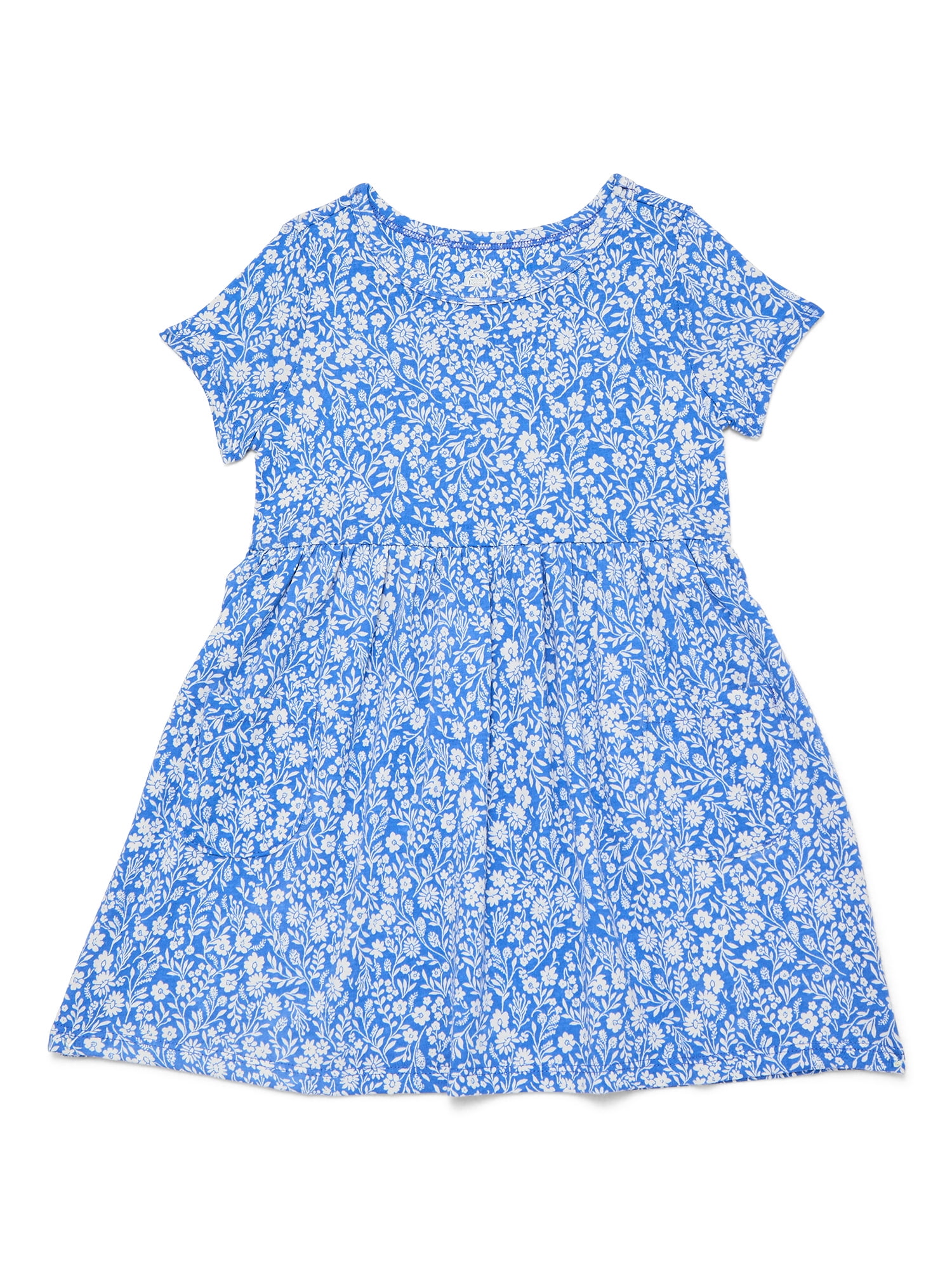Wonder Nation Baby and Toddler Girls Play Dress with Short Sleeves, Sizes 0/3M-5T