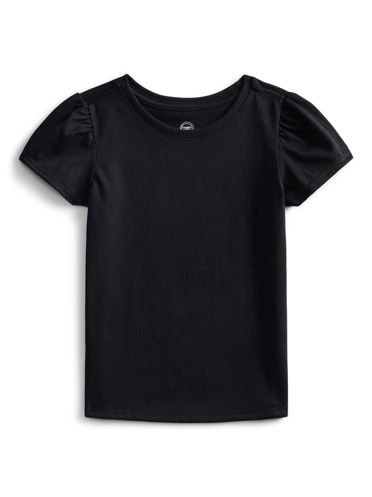 Wonder Nation Toddler Girls Tee with Puff Sleeves, Sizes 18M-5T