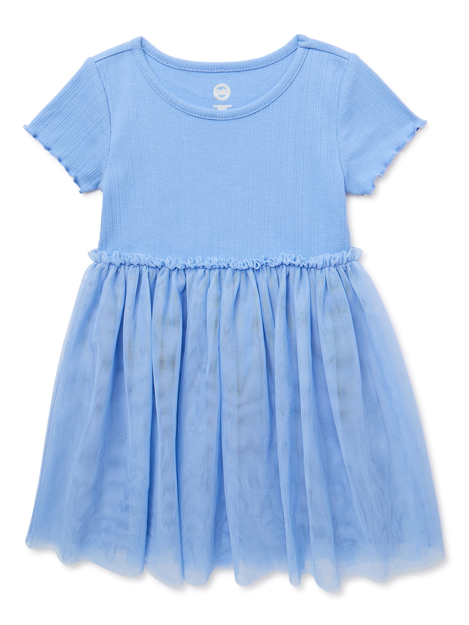 KIDS HI-LOW BLOUSON SLEEVE DRESS  12-14 WOODBLOCK WONDER main image 1