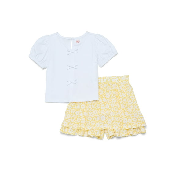 Wonder Nation Toddler Girls Top and Skort Set, 2-Piece, Sizes 12M-5T