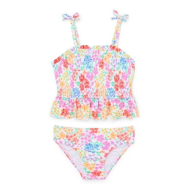 Wonder Nation Toddler Girl Smocked Ruffle Tankini, Two-Piece, Sizes 12M-5T