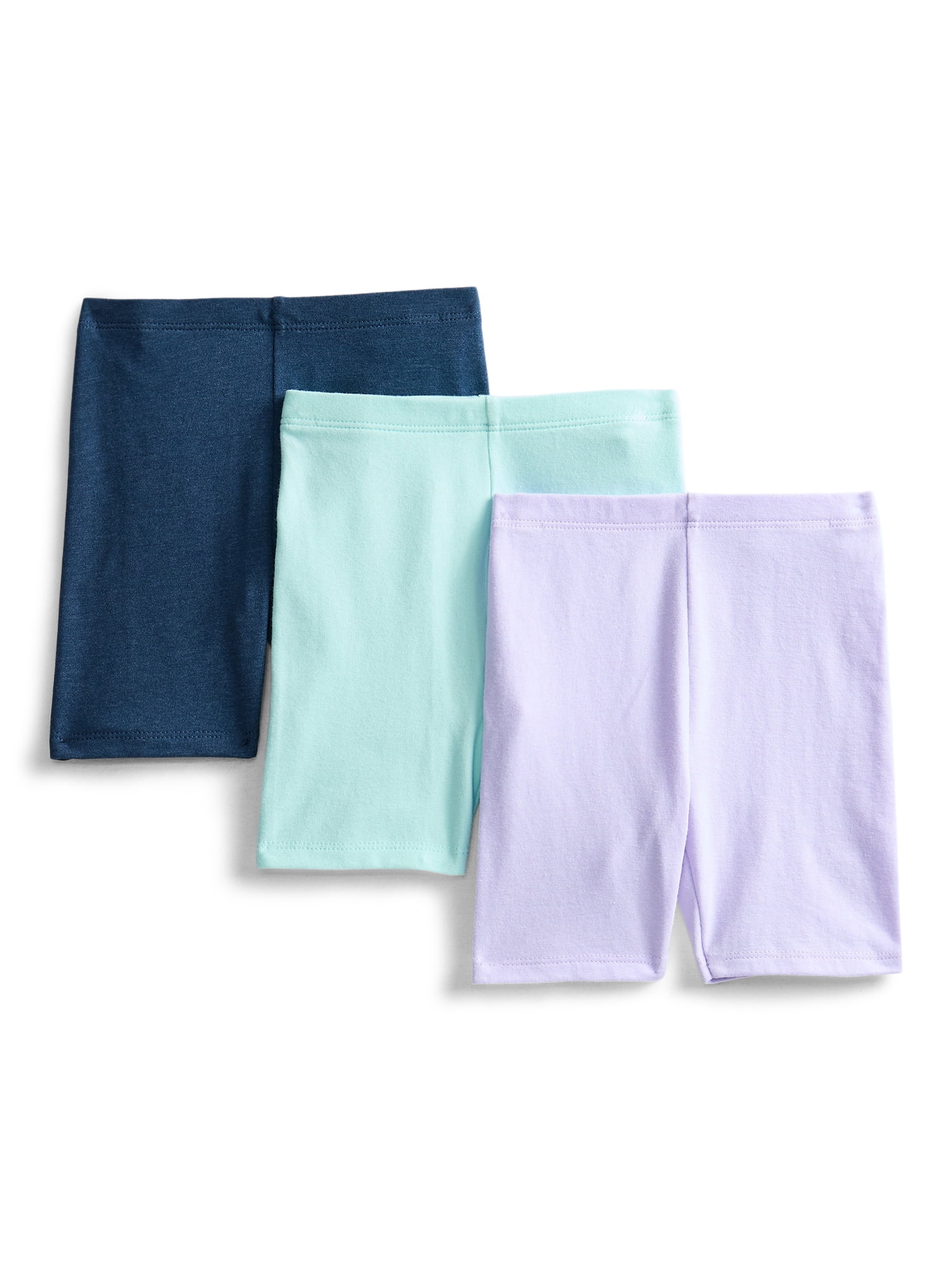 Wonder Nation Toddler Girls Essential Bike Shorts, 3-Pack, Sizes 18M-5T