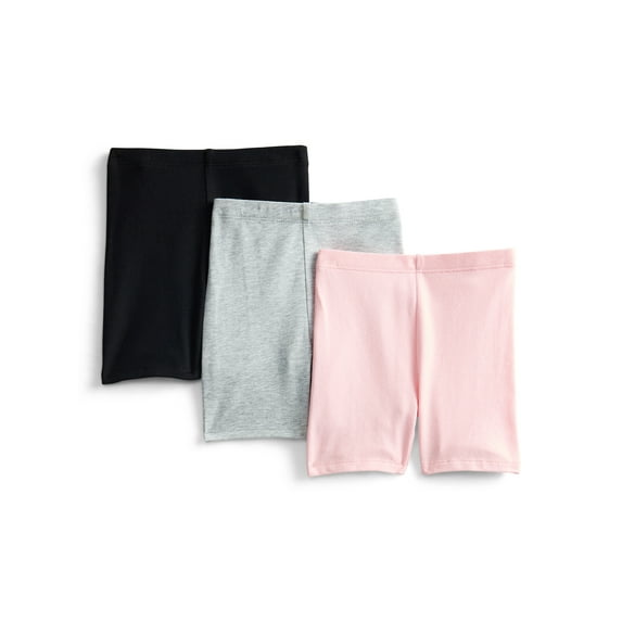 Wonder Nation Toddler Girls Essential Bike Shorts, 3-Pack, Sizes 18M-5T