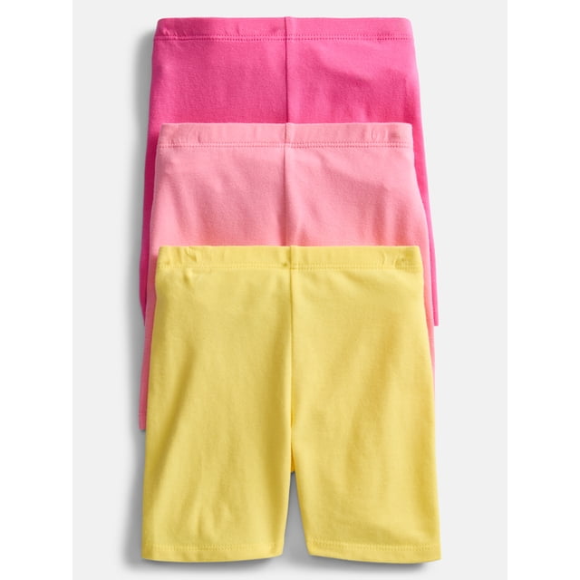 Wonder Nation Toddler Girls Essential Bike Shorts, 3-Pack, Sizes 18M-5T