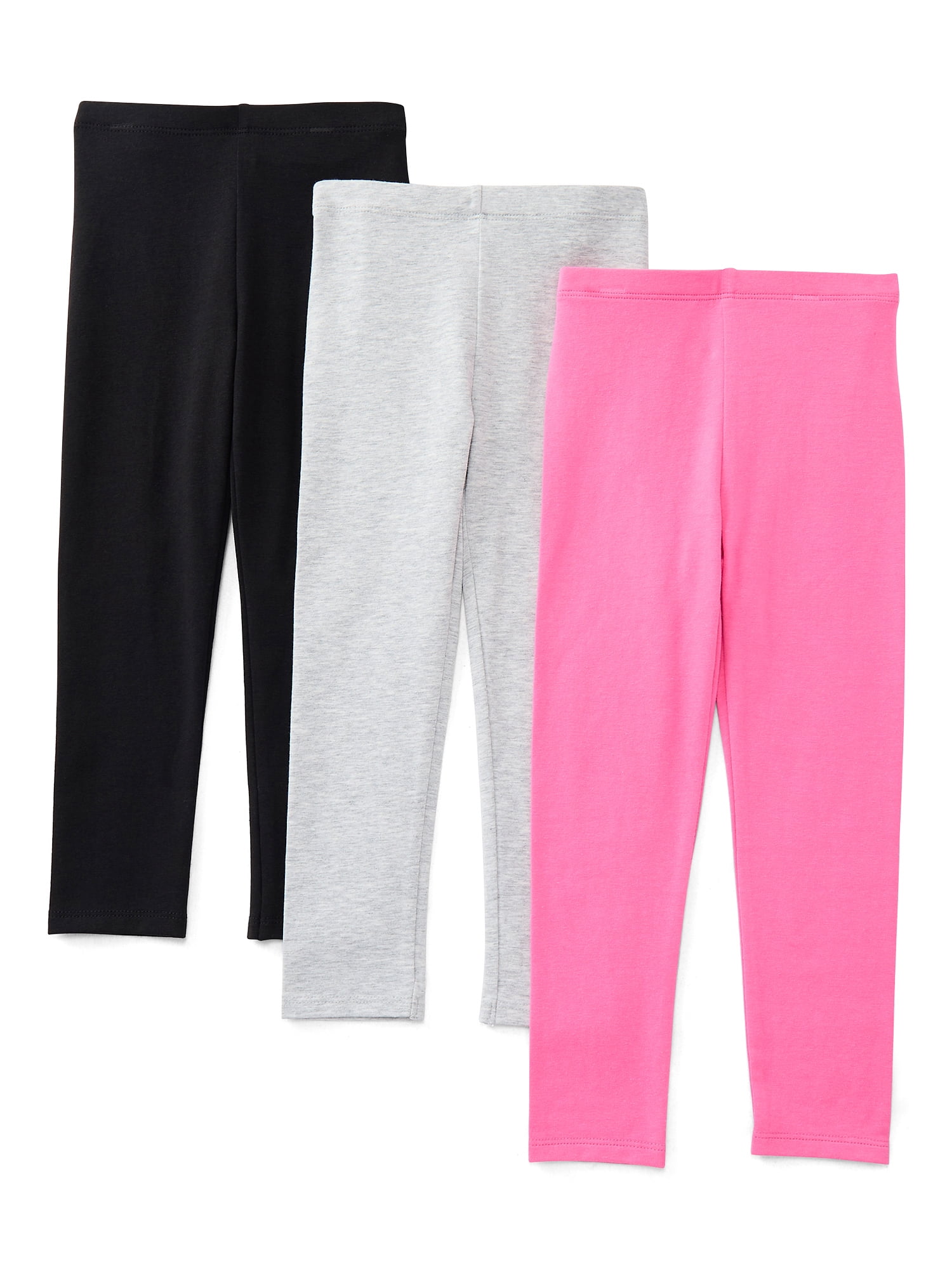 Wonder Nation Toddler Girls Solid Essential Leggings, 3-Pack, Sizes 18M-5T