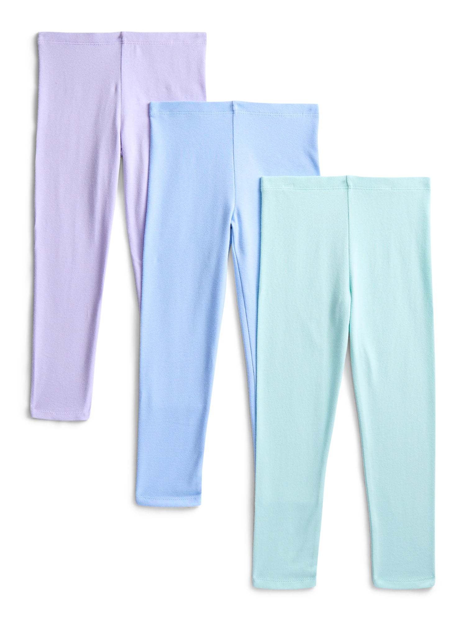 Wonder Nation Toddler Girls Solid Essential Leggings, 3-Pack, Sizes 18M-5T
