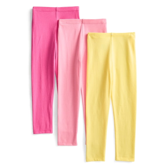 Wonder Nation Toddler Girls Solid Essential Leggings, 3-Pack, Sizes 18M-5T