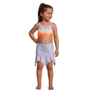 Wonder Nation Toddler Girl Three-Piece Mermaid Swim Set, Sizes 12M-5T