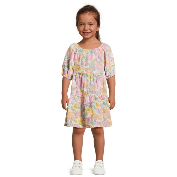 Wonder Nation Toddler Girl Tiered Dress, Sizes 12M-5T