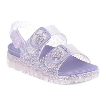 Wonder Nation Toddler Girls Two Buckle Jelly Sandals