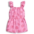 thumbnail image 1 of Wonder Nation Toddler Girls Allover Print Cotton Romper with Ruffle Sleeves, Sizes 12M-5T, 1 of 8