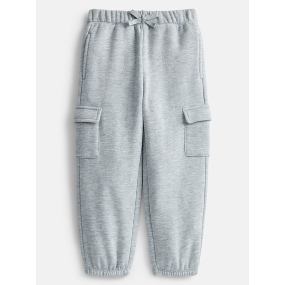 Wonder Nation Toddler Girls Fleece Cargo Jogger Sweatpants, Sizes 12M-5T