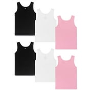 Wonder Nation Toddler Girl's Cotton Undershirt Tank Top, 6-Pack, Sizes 2T-3T