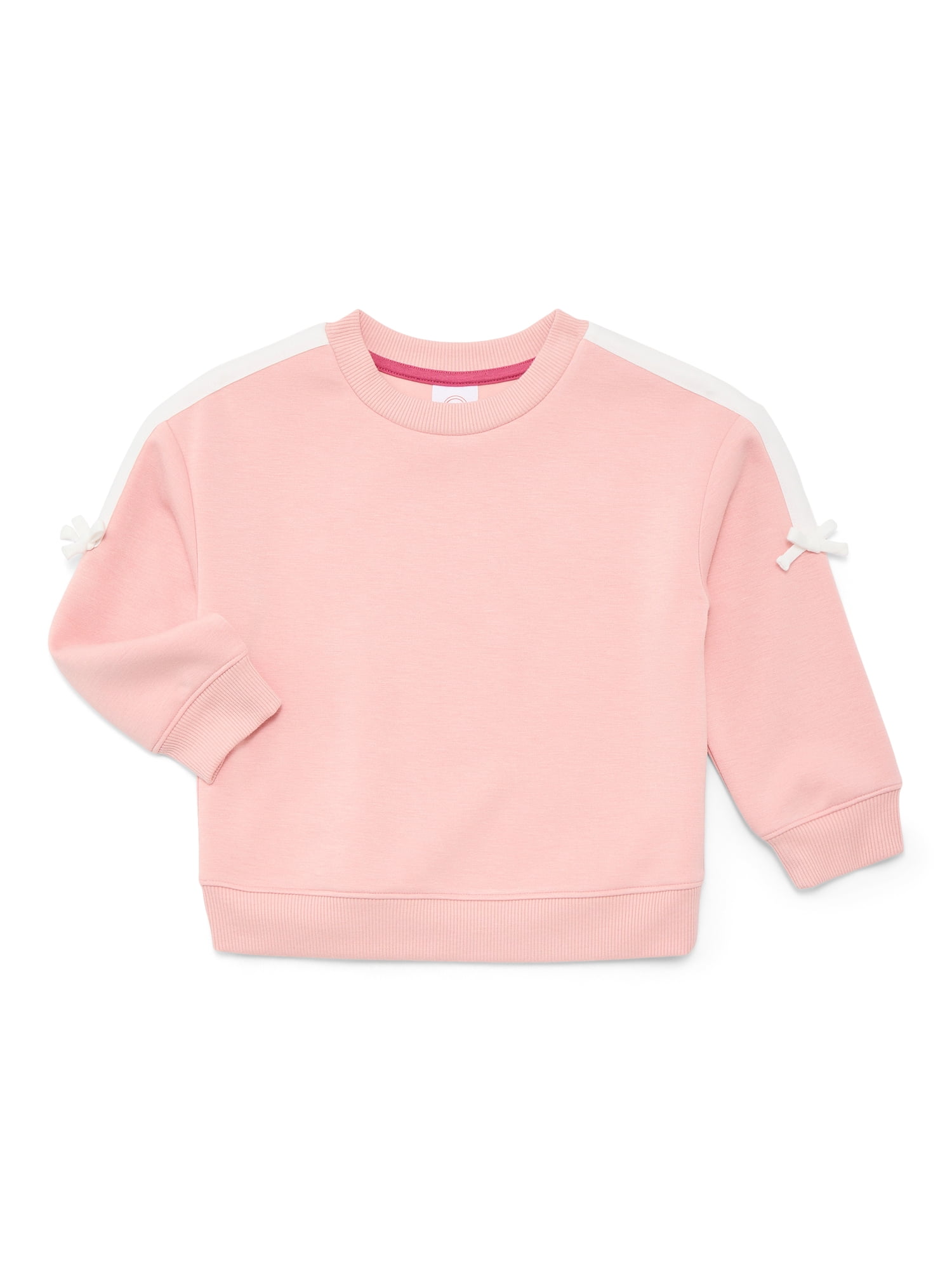 Wonder Nation Toddler Girls Crewneck Pullover with Bows, Sizes 12M-5T