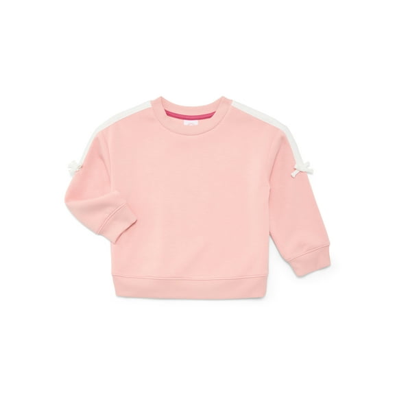 Wonder Nation Toddler Girls Crewneck Pullover with Bows, Sizes 12M-5T