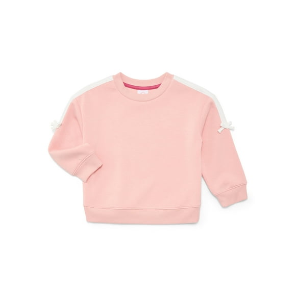 Wonder Nation Toddler Girls Crewneck Pullover with Bows, Sizes 12M-5T
