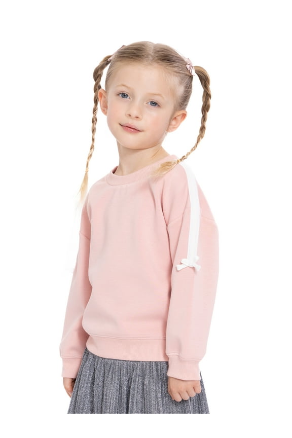 Toddler Girls Crewneck Pullover with Bows, Sizes 12M-5T