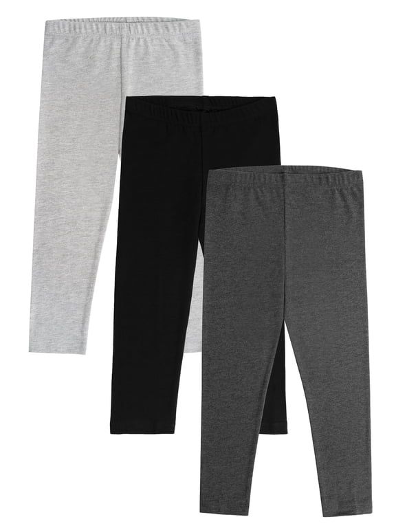 Toddler Girl's Full-Length Knit Leggings, 3-Pack, Sizes 2T-5T