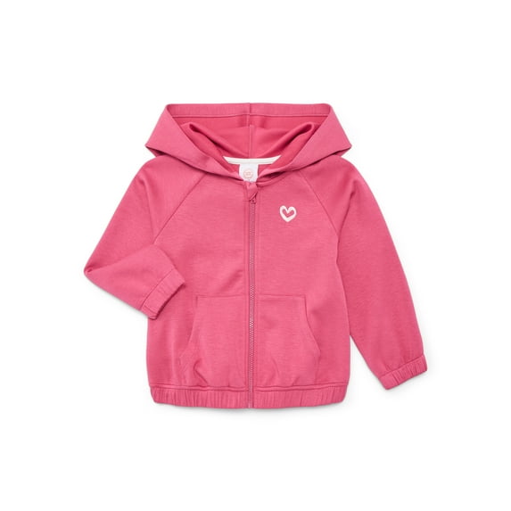 Wonder Nation Toddler Girls Full Zip Hoodie, Sizes 12M-5T