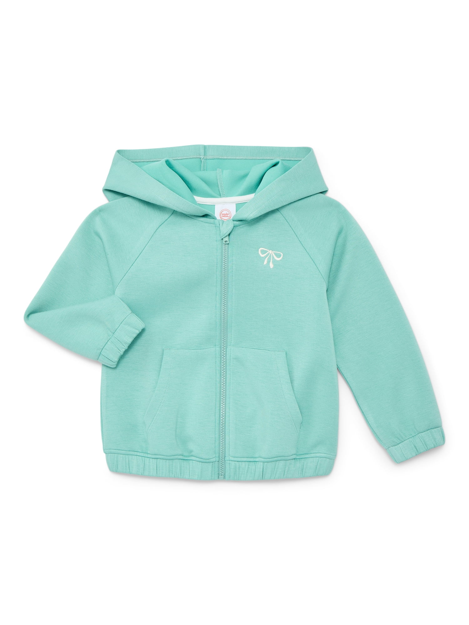Wonder Nation Toddler Girls Full Zip Hoodie, Sizes 12M-5T