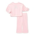 thumbnail image 1 of Wonder Nation Toddler Girls Embellished Velour Sweatshirt and Flare Pants Set, 2-Piece, Sizes 12M-5T, 1 of 5